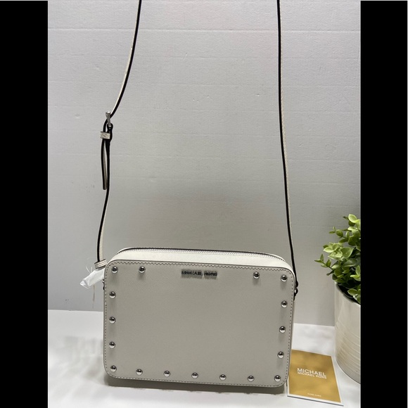 NEW Michael Kors Stud Crossbody Leather Bag White - Picture 10 of 10